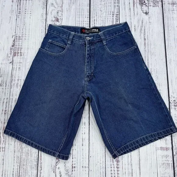 Southpole Vintage Y2K Denim Shorts 32 Baggy Hip Hop Skate Bermuda - Picture 1 of 8